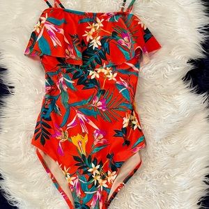Floral one piece swimsuit